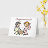 レズビアンのウェディングカー空白のド – 内側 – 素敵。 カード (黄色い花)