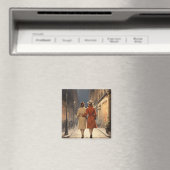 レズビアンのカップルのための居心地の良いナイトウォーク マグネット (インサイチュ (食洗機))