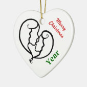 レズビアンのカップルアイコンクリスマスのオーナメントはカスタマイズ! セラミックオーナメント (左)