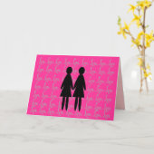 レズビアンのカード"愛"の詩の内部 カード (黄色い花)