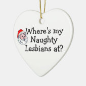 レズビアンのクリスマス セラミックオーナメント (左)