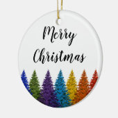 レズビアンのゲイプライドの虹の旗のクリスマスツリー セラミックオーナメント (左)