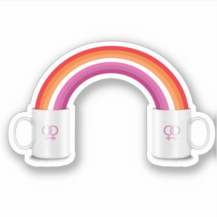 レズビアンのコーヒーデート シール