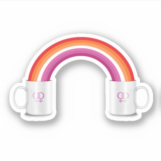 レズビアンのコーヒーデート シール (正面)