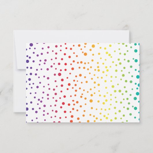 レズビアンのレインボー色の紙吹雪結婚2枚 出欠カード (裏面)