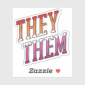 レズビアンの代名詞 They Them シール (シート)