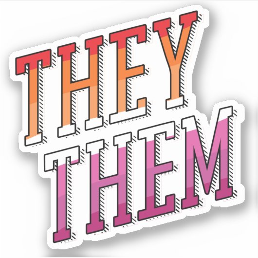 レズビアンの代名詞 They Them シール (正面)