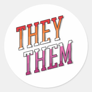 レズビアンの代名詞 They Them ラウンドシール