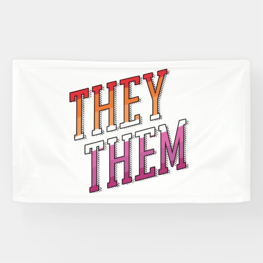 レズビアンの代名詞 They Them 横断幕 (横)