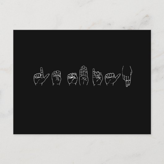 レズビアンの手話(ピックアップライン) ポストカード (正面)