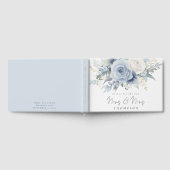 レズビアンの新しいミセス結婚ズを願うダスティブルーの花模様 ゲストブック (全面)