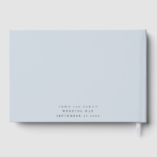レズビアンの新しいミセス結婚ズを願うダスティブルーの花模様 ゲストブック (裏面)