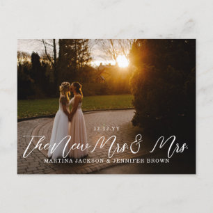 レズビアンの新婚夫人写真夫人ありがとう ポストカード