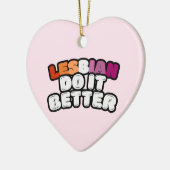 レズビアンの方が良い セラミックオーナメント (左)