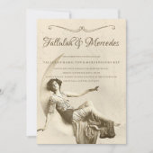 レズビアンの月のヴィンテージ結婚式 招待状 (正面)