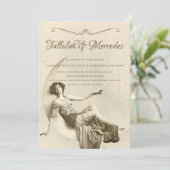 レズビアンの月のヴィンテージ結婚式 招待状 (スタンド正面)