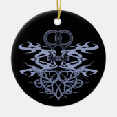 レズビアンの種族のハートのカスタムのオーナメント セラミックオーナメント (正面)