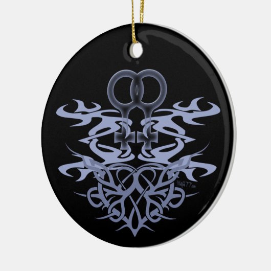 レズビアンの種族のハートのカスタムのオーナメント セラミックオーナメント (左)