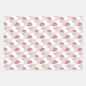 レズビアンの色彩で傘を差したマグカップに入った猫 ラッピングペーパーシート (正面3)