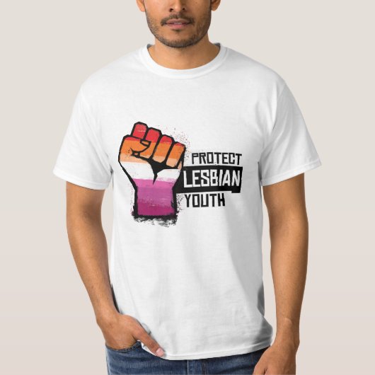 レズビアンの若者を守ろう Tシャツ (正面)