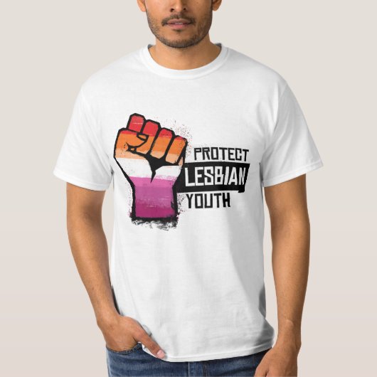 レズビアンの若者を守ろう Tシャツ (正面)