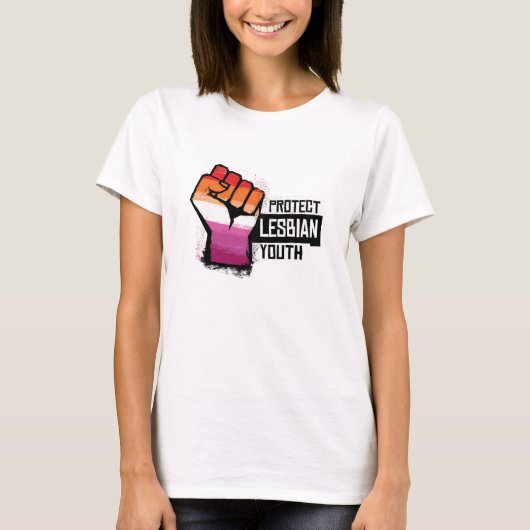 レズビアンの若者を守ろう Tシャツ (正面)
