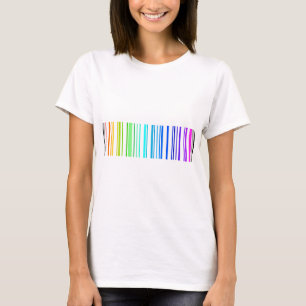 レズビアンの虹のバーコード Tシャツ
