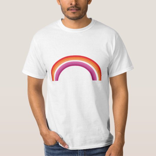 レズビアンの虹色の夕焼け Tシャツ (正面)
