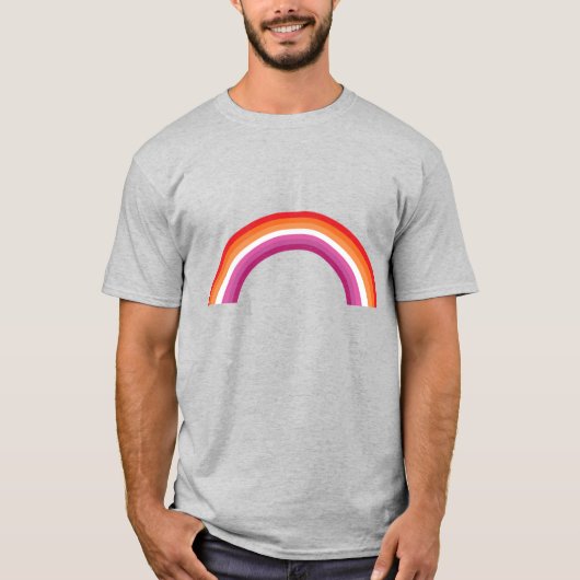 レズビアンの虹色の夕焼け Tシャツ (正面)