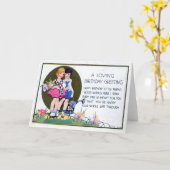 レズビアンの誕生日の挨拶の1915年のヴィンテージ カード (黄色い花)