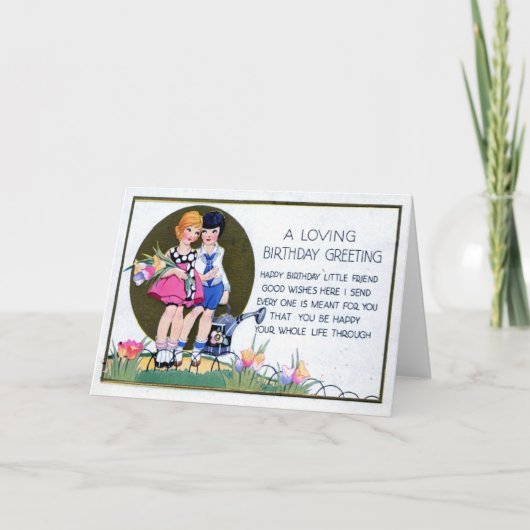 レズビアンの誕生日の挨拶の1915年のヴィンテージ カード (正面)