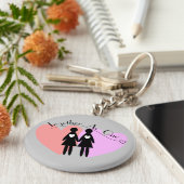 レズビアンの贈り物「一緒に」 キーホルダー (側面)