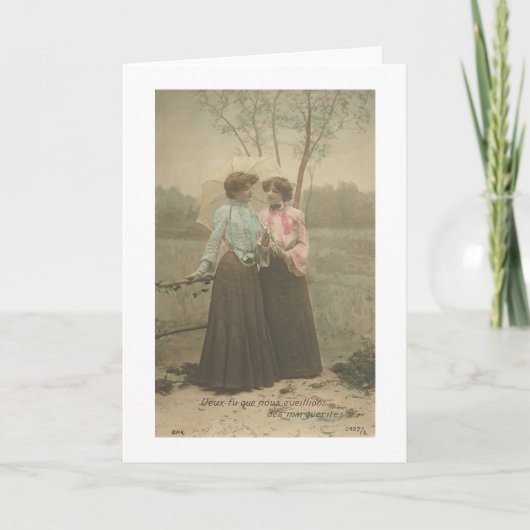 レズビアンの郵便はがきのバレンタイン シーズンカード (正面)