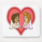 レズビアンのBi人種的なカップル マウスパッド (正面)