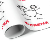 レズビアンのStickmenの結婚祝いの覆い ラッピングペーパー (ロールコーナー)