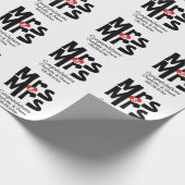 レズビアンはっきりした夫人パーソナライズされた結婚の ラッピングペーパー (角)