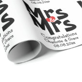 レズビアンはっきりした夫人パーソナライズされた結婚の ラッピングペーパー (ロールコーナー)