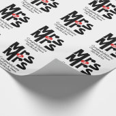 レズビアンはっきりした夫人パーソナライズされた結婚の ラッピングペーパー (角)