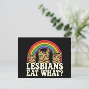 レズビアンは何を食べる? ヴィンテージLGBTプライド月間ミーム ポストカード