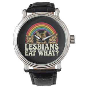 レズビアンは何を食べる? ヴィンテージLGBTプライド月間ミーム 腕時計