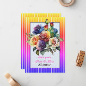 レズビアンふたりのシャワー ノートカード (正面/裏面インサイチュ)