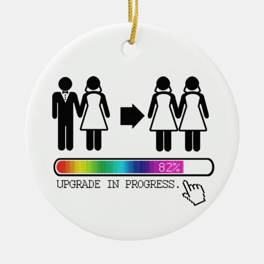 レズビアンへの改善 セラミックオーナメント (正面)