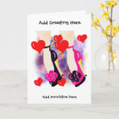 レズビアンへの結婚・記念・婚約カード カード (黄色い花)