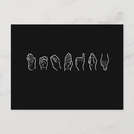 レズビアンインサイン言語 ポストカード (正面)