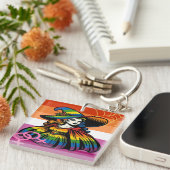 レズビアンウィッチのレインボフラッグウェア キーホルダー (正面右)
