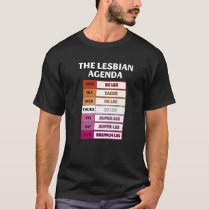 レズビアンウィークリーアジェンダおもしろいLGBTQレズビアンバード Tシャツ