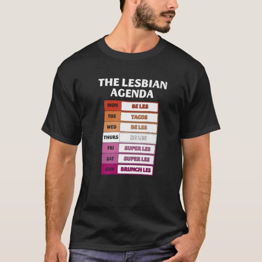 レズビアンウィークリーアジェンダおもしろいLGBTQレズビアンバード Tシャツ (正面)