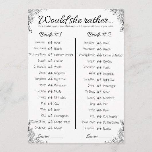 レズビアンウェディングシャワーの試合は、むしろ彼女が 招待状 (正面)