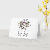 レズビアンウェディングデイカード カード (黄色い花)