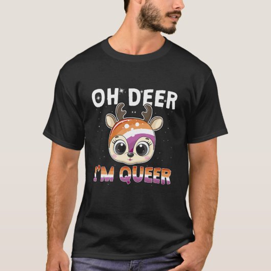 レズビアンオーディアー私は同性愛者LGBTプライド国旗 Tシャツ (正面)